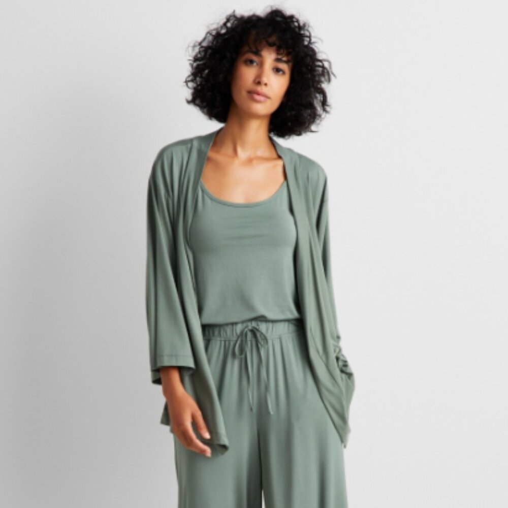 State of Day Women's Pajama Tank Top & Cover Up Green Size XL 22274